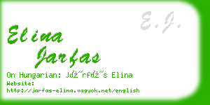 elina jarfas business card